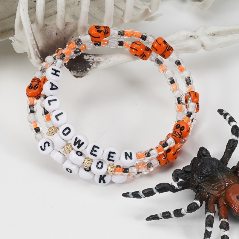 Halloween Bracelet Manufacturer - OEM 3PC Clay Letter String Beads Party