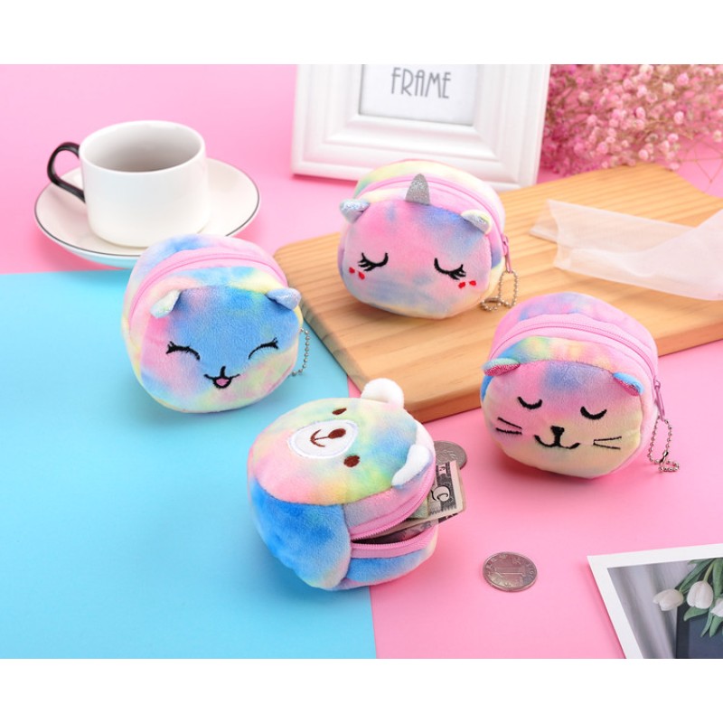 Coin Purse Factory - OEM Mini 3D Round Plush Change Bag Small Gift