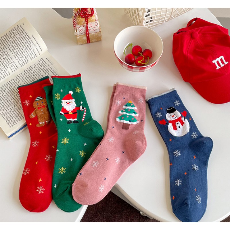Christmas Socks Manufacturer - OEM Snowman Santa Claus Cartoon Crew Socks
