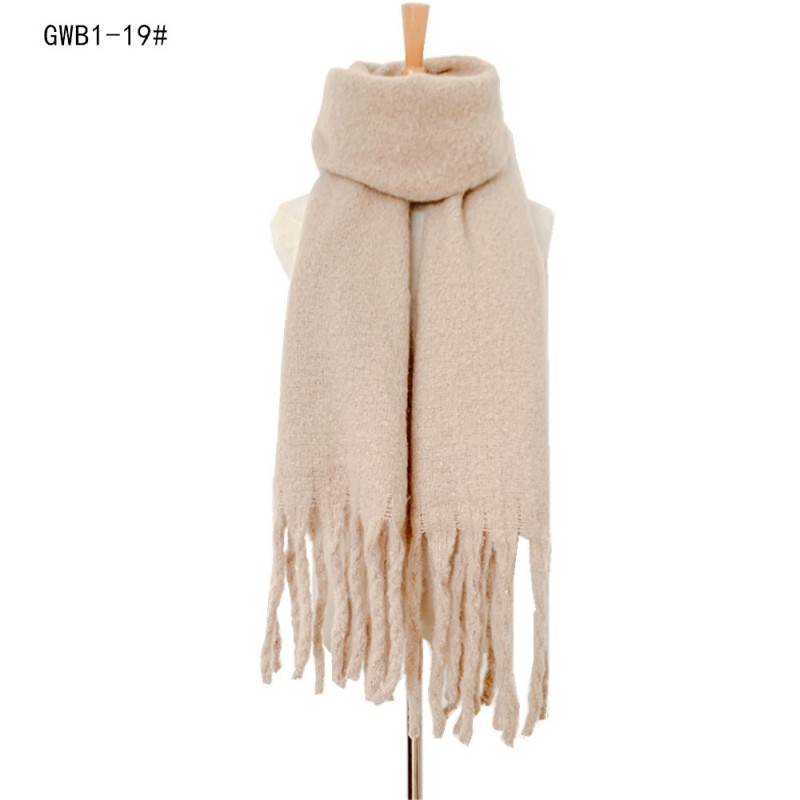 Winter Scarf Factory - OEM Lady Warm Long Pure Color Cashmere Shawl