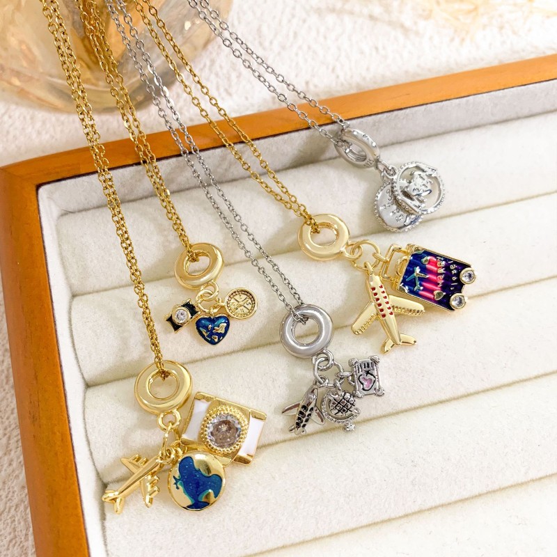 Airplane Necklace Manufacturer - OEM Zircon Pendant Chain Women Jewelry