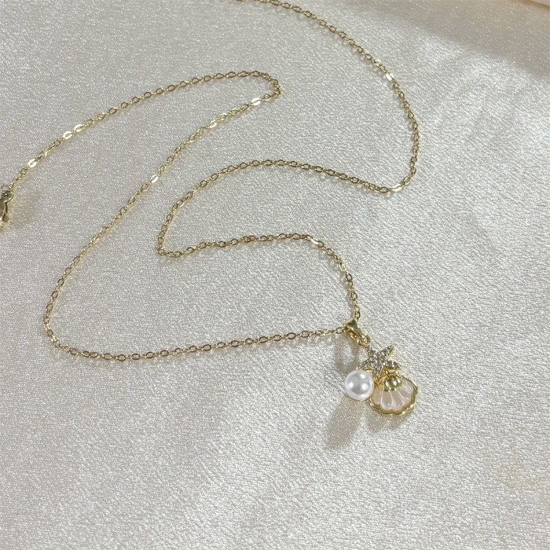 Pearl Necklace Factory - OEM Shell with Pearl Brass Pendant for Women