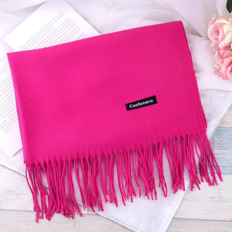 Cashmere Scarf Manufacturer - OEM Fashion Pashmina Plain Tassel Women Shawl