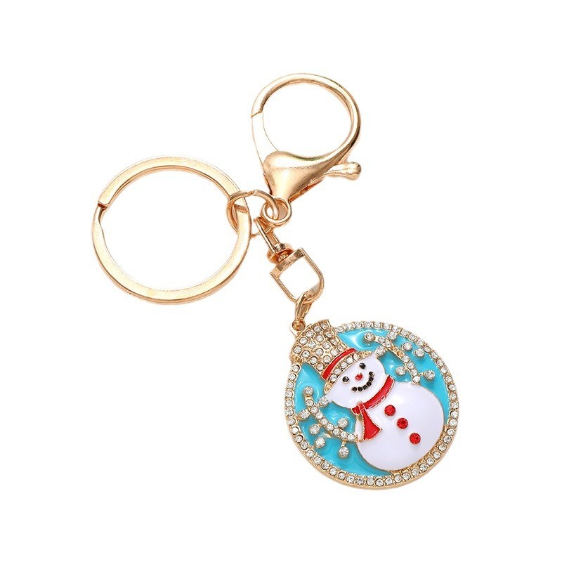 Christmas Keychain Factory - OEM Diamond Santa Elk Snowman Pendant Gift