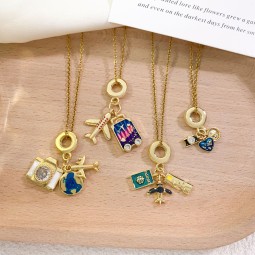 Airplane Necklace Manufacturer - OEM Zircon Pendant Chain Women Jewelry