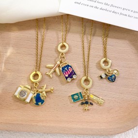 Airplane Necklace Manufacturer - OEM Zircon Pendant Chain Women Jewelry