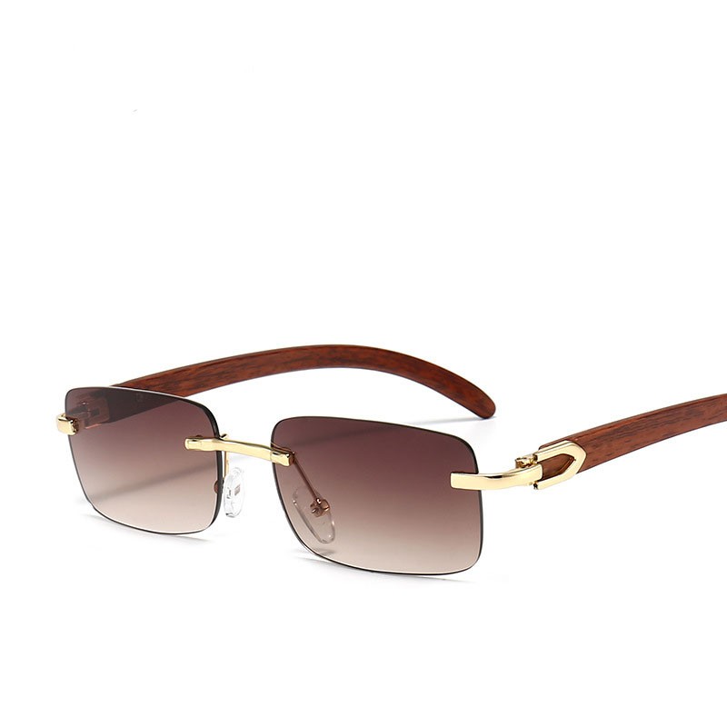 Rimless Sunglasses Factory - OEM Marine Trim Wood Grain Temple Glasses