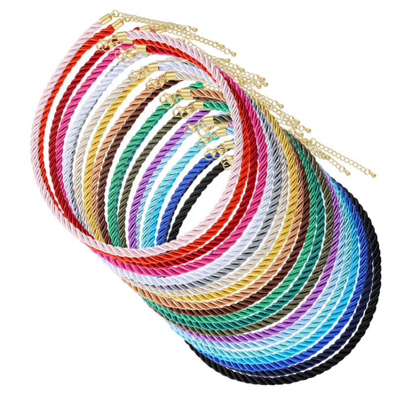 Silk Necklace Manufacturer - OEM 5mm Twisted Rope Chains Braided Cord