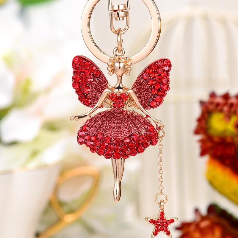 Ballerina Keychain Manufacturer - OEM Flower Fairy Rhinestone Butterfly Gift