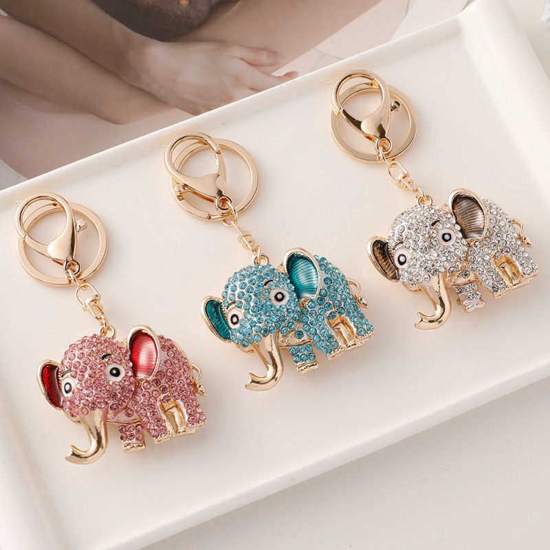 Elephant Keychain Manufacturer - OEM Cartoon Color Diamond Small Gift