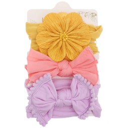 Baby Headband Manufacturer - OEM 3pcs Soft Bow Flower Head Wear