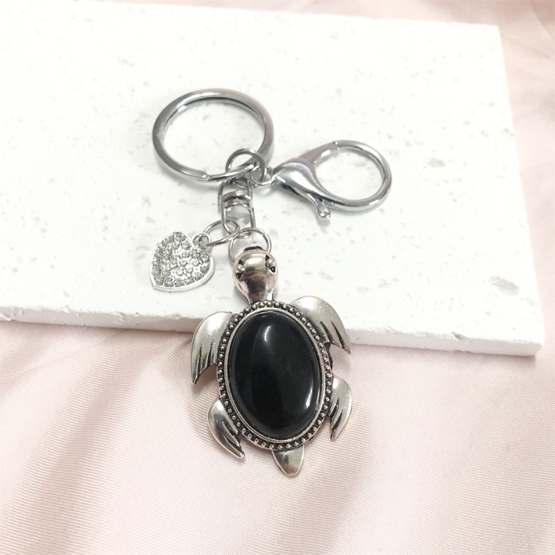Turtle Keychain Factory - OEM Natural Stone Sea Life Diamond Heart Charm