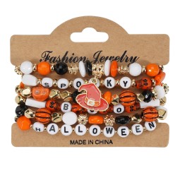 Halloween Bracelet Manufacturer - OEM Crystal Polymer Clay Beaded Bangle