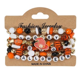 Halloween Bracelet Manufacturer - OEM Crystal Polymer Clay Beaded Bangle