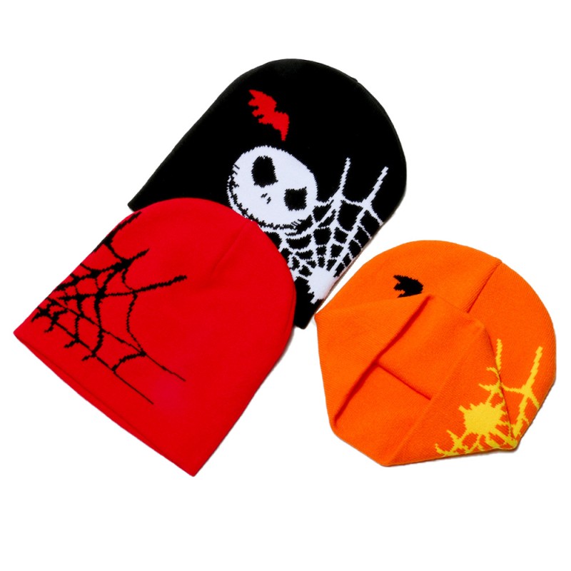 Knitted Hat Manufacturer - OEM Halloween Spider Bat Warm Hat for Women Men
