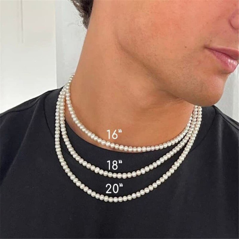 Pearl Necklace Manufacturer - OEM Men's Single Layer Beaded Stainless Steel