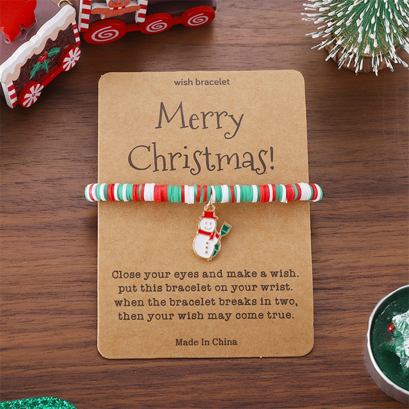 Christmas Bracelet Factory - OEM Elastic Elk Christmas Tree Pendant Jewelry