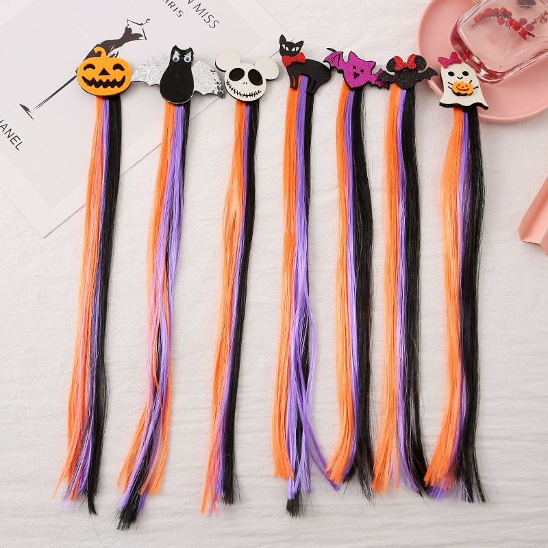 Halloween Hairpin Manufacturer - OEM Children Braid Wig Black Cosplay Decoration