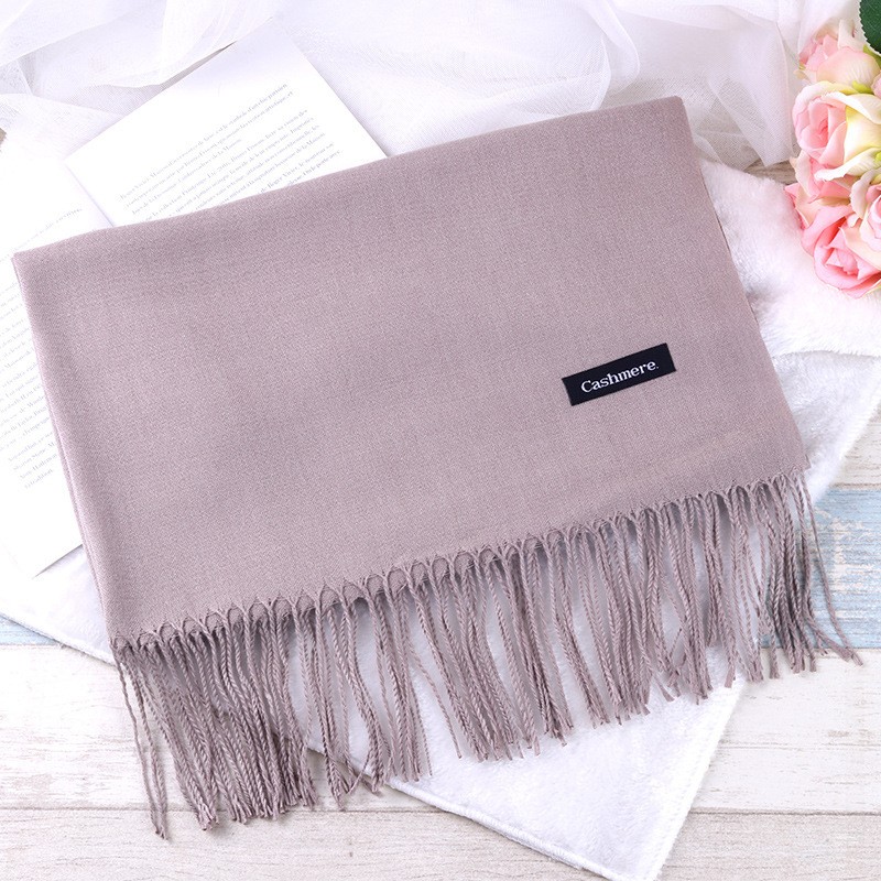 Cashmere Scarf Manufacturer - OEM Fashion Pashmina Plain Tassel Women Shawl