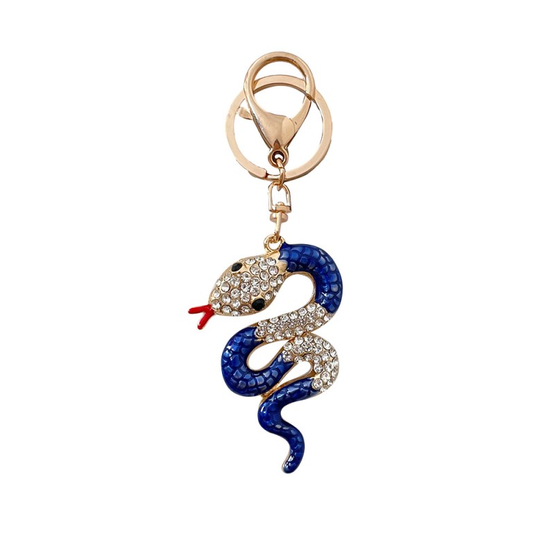 Snake Keychain Manufacturer - OEM Zodiac Diamond Shinny Bag Pendant Keychain