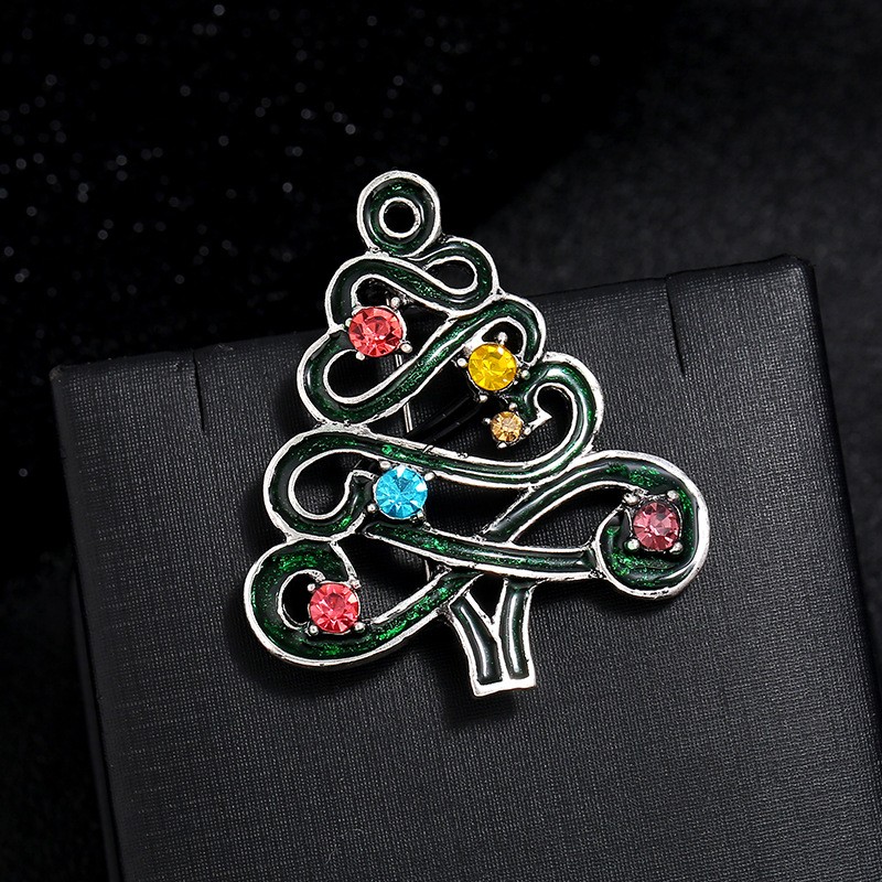 Christmas Brooch Manufacturer - OEM Alloy Rhinestone Hat Clothing Accessories