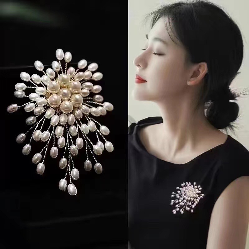 Pearl Brooch Manufacturer - OEM Handmade Silver Plated Clothing Accessories