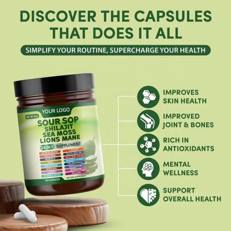 Soursop Capsules Manufacturer - OEM Antioxidant 24 in 1 Improve Sleep Supplement