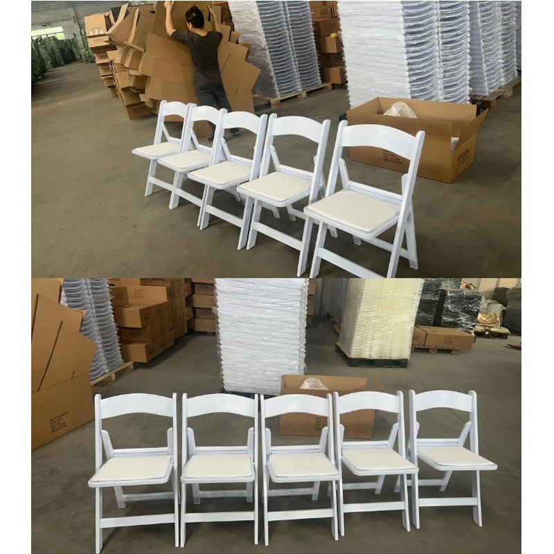 Folding Chairs Manufacturer - White Vinyl Padded Resin for Garden & Events