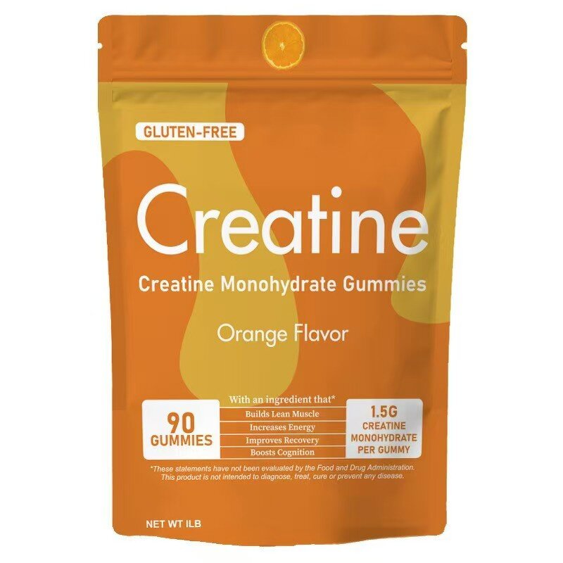 Creatine Monohydrate Gummies Manufacturer - Private Label, Orange Flavor, Gluten-Free
