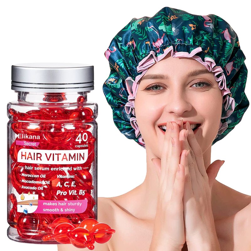 Hair Vitamin Capsules Manufacturer - 40 Capsules with Moroccan, Macadamia & Avocado Oils