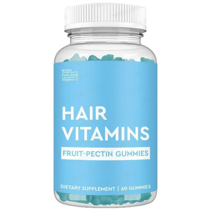 Hair Vitamins Gummies Manufacturer - 60 Gummies with Biotin, Folic Acid & Vitamin C