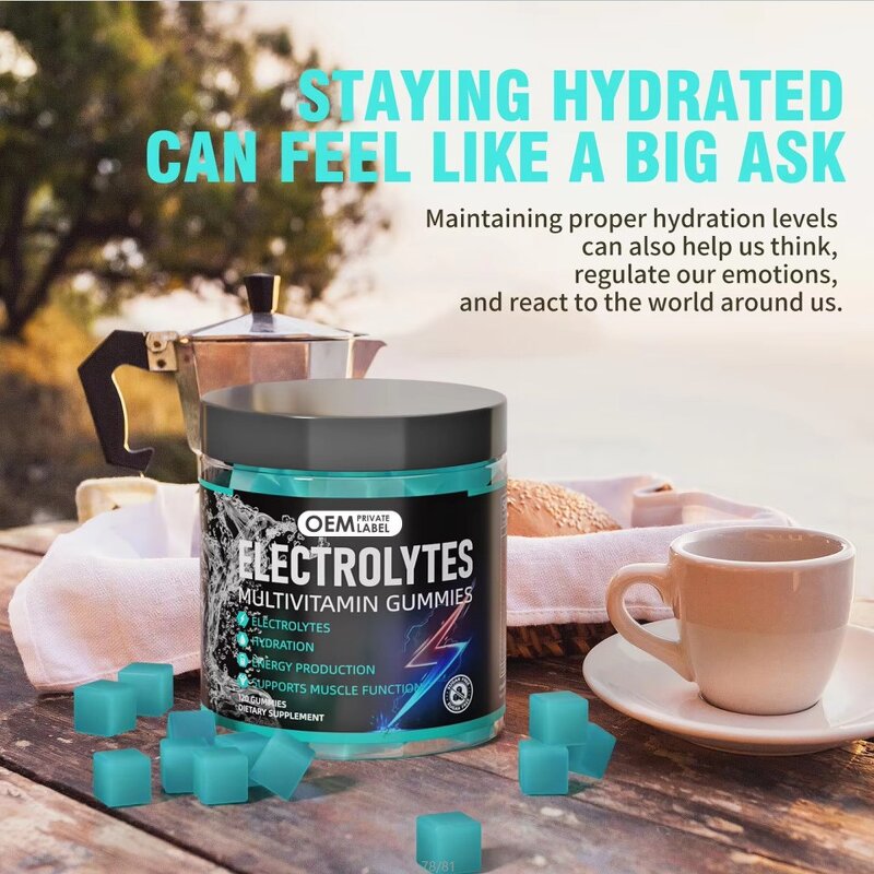 Electrolytes Multivitamin Gummies Manufacturer - Private Label, 120 Gummies for Energy