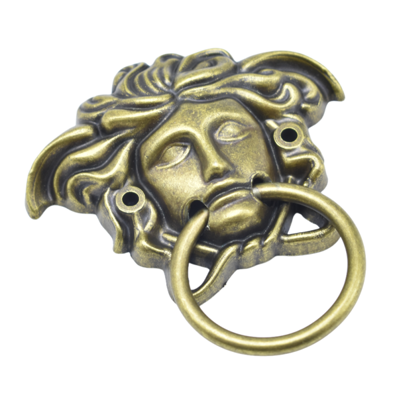 Door Puller Manufacturer - OEM 4 Inch Antique Brass Metal Medusa Head