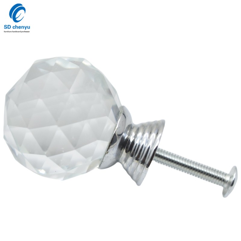Glass Knobs Manufacturer - OEM 30mm Crystal Round Glass Ball Door Knobs