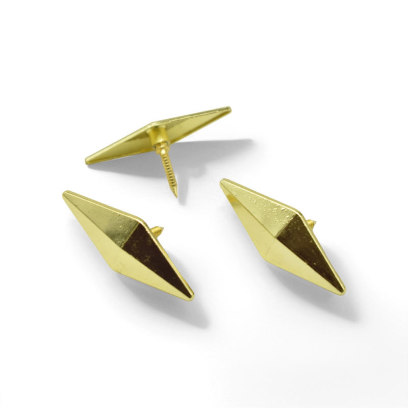 Sofa Buttons Manufacturer - OEM 50mm Alloy Golden Prismatic Tufting Buttons