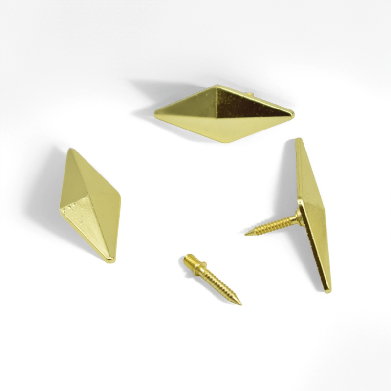 Sofa Buttons Manufacturer - OEM 50mm Alloy Golden Prismatic Tufting Buttons