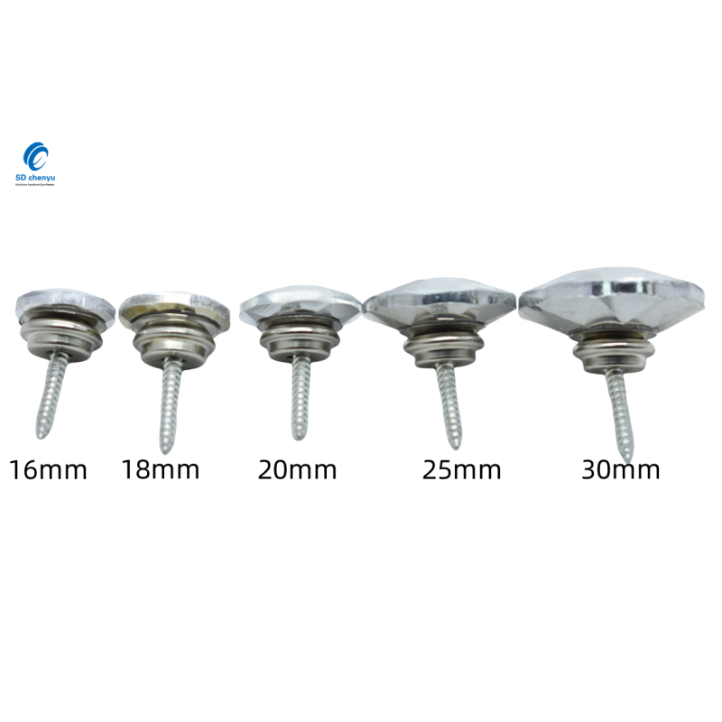 Glass Buttons Manufacturer - OEM 16mm Clear Furniture Buttons with Prongs