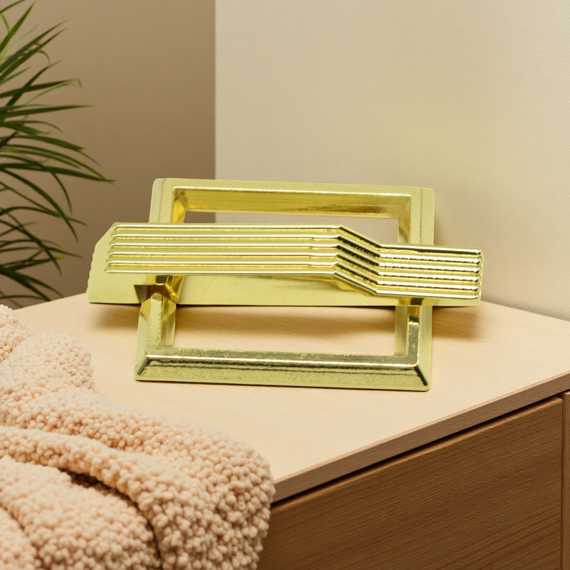 Cabinet Handles Manufacturer - OEM 45mm Brushed Gold Alloy Square Puller