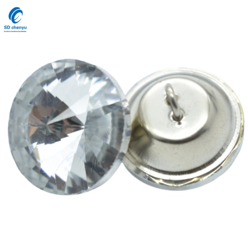 Crystal Buttons Factory - OEM 22mm Clear Glass Round Buttons for Sofa