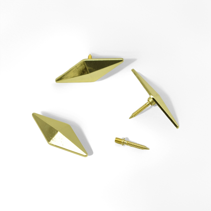 Sofa Buttons Manufacturer - OEM 50mm Alloy Golden Prismatic Tufting Buttons