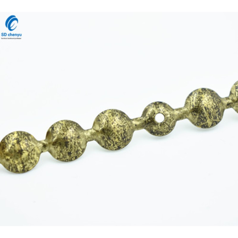 Upholstery Strips Factory - OEM 11mm Old Gold Speckled Metal Furniture Trim