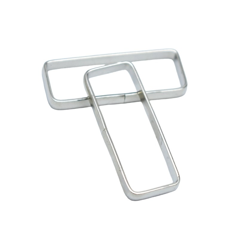 Rectangle Ring Factory - OEM Silver 36mm Narrow Metal Open Buckle Dog Collar