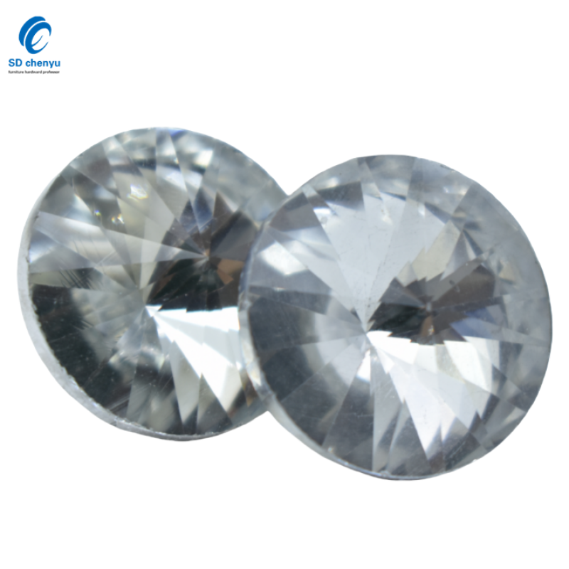 Crystal Buttons Factory - OEM 22mm Clear Glass Round Buttons for Sofa