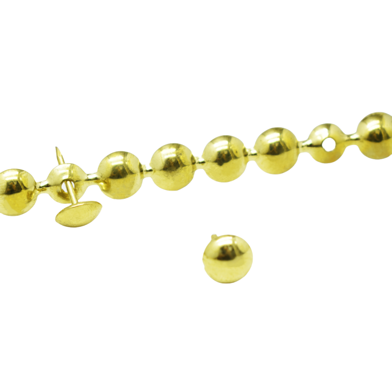 Upholstery Tack Factory - OEM 11mm Golden Domed Glossy Metal Stud Strips