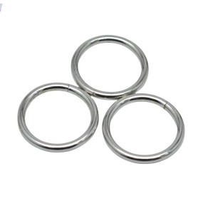 O Ring Buckle Factory - OEM Welded 30mm Silver Plated Metal Dog Collar Hardware