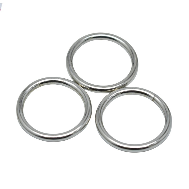 O Ring Buckle Factory - OEM Welded 30mm Silver Plated Metal Dog Collar Hardware