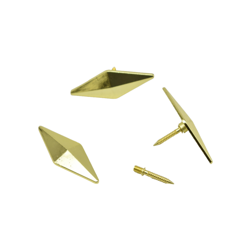 Sofa Buttons Manufacturer - OEM 50mm Alloy Golden Prismatic Tufting Buttons