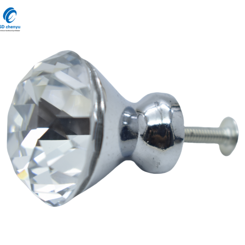 Crystal Knobs Manufacturer - OEM 30mm Glass Diamond Round Knobs for Cabinet