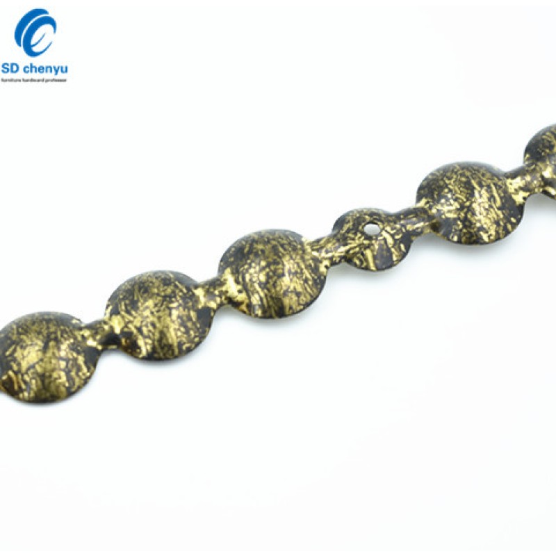 Upholstery Nail Strip Factory - OEM 9.5mm Iron Old Gold 1Meter Continuous Strip