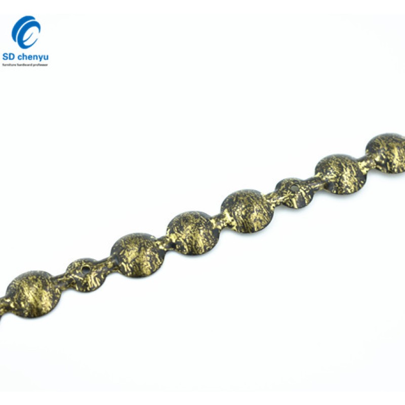 Upholstery Nail Strip Factory - OEM 9.5mm Iron Old Gold 1Meter Continuous Strip